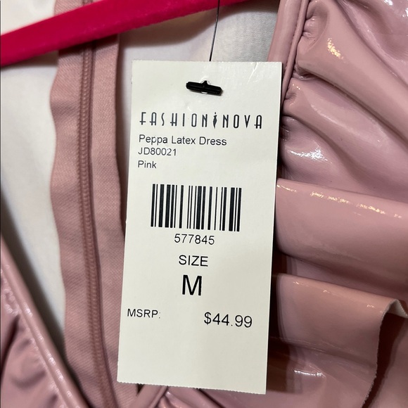 🎀🩷🤍🌸Fashion Nova Peppa Latex Dress🎀🩷🌸🤍 - Picture 3 of 7